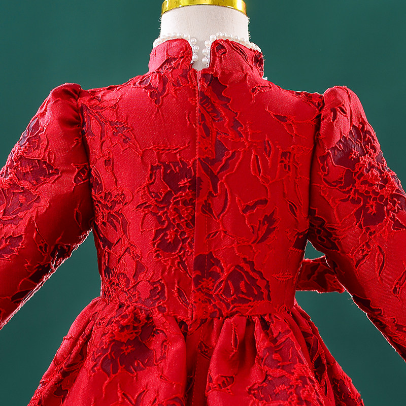 女童连衣裙2025新款冬儿童公主裙拜年服汉服红色新年衣服裙子冬装,淘宝优惠券,粉丝福利购,淘宝优惠卷