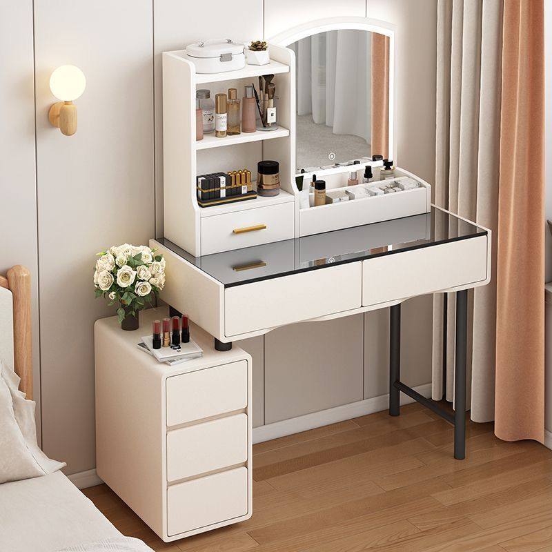 LED带灯拱形镜子梳妆台大容量化妆品收纳盒桌面整理,淘宝优惠券,粉丝福利购,淘宝优惠卷