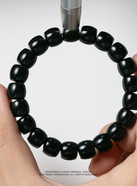 馆藏级新疆塔什库尔干和田玉一细老料塔青10mm直切手串