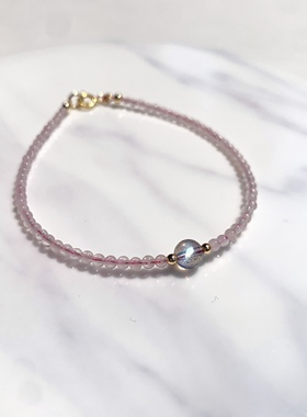 洛克家女水晶简约招桃花手链