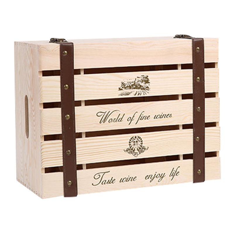 红酒箱木箱六支装红酒盒子葡萄酒包装盒实木质6只红酒盒礼盒定制