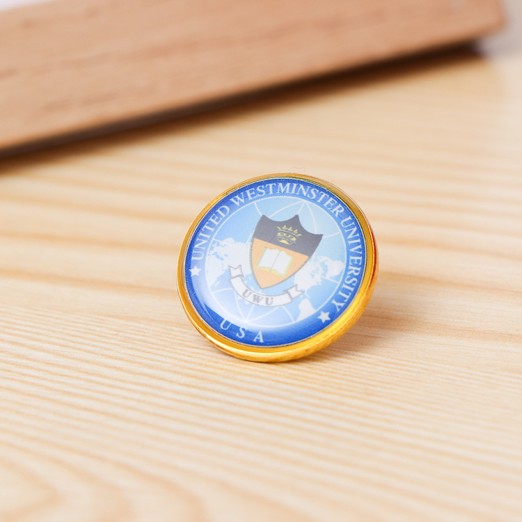 厂家专业定制金属徽章 学校企业活动纪念章珐琅烤漆礼品滴胶胸章 - 图1