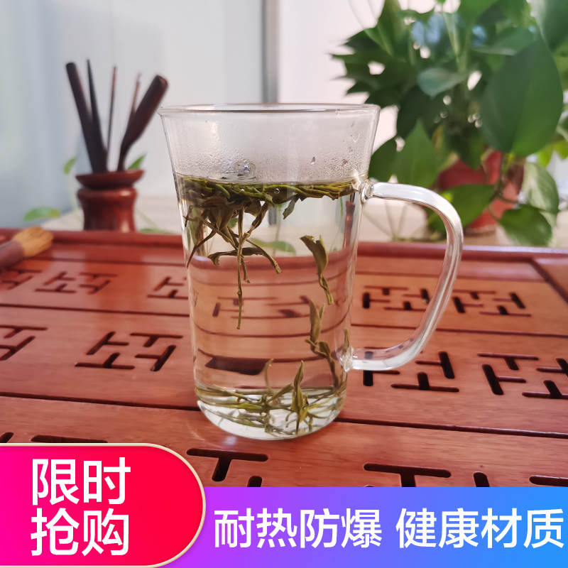 玻璃杯绿茶杯泡茶杯泡猴魁泡绿茶专用耐热家用果汁牛奶水杯