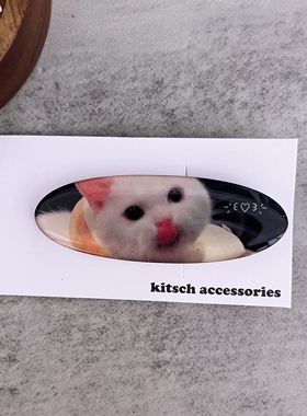 韩国进口KITSCH可爱猫咪发夹边夹