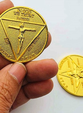 恶魔五角星骷髅羊纪念币古金硬币