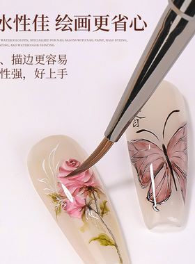 卡妞美甲笔貂毛美甲工具实木笔杆