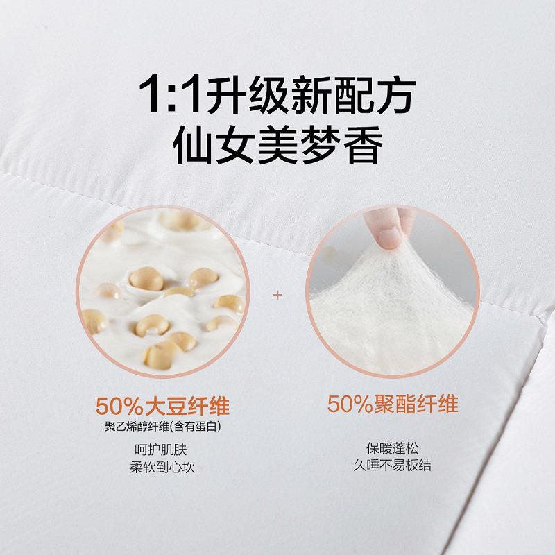 水星家纺被子加厚冬被A类抗菌春秋被大豆纤维被芯二合一子母被8斤,淘宝优惠券,粉丝福利购,淘宝优惠卷