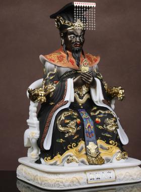 酆都大帝神像汉白玉实心
