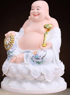 弥勒佛笑佛摆件汉白玉大
