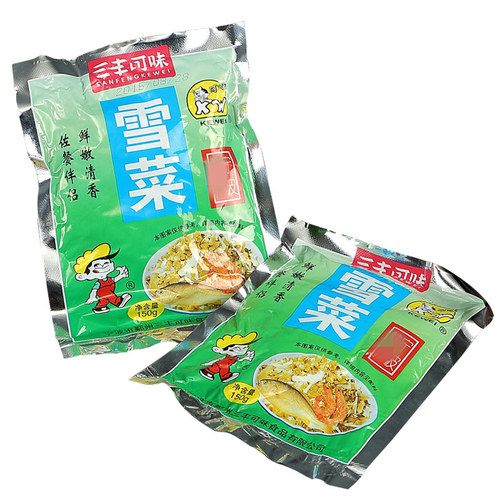 三丰可味雪菜咸菜宁波特产雪里蕻雪菜速食下饭开味菜150g*10袋 - 图3