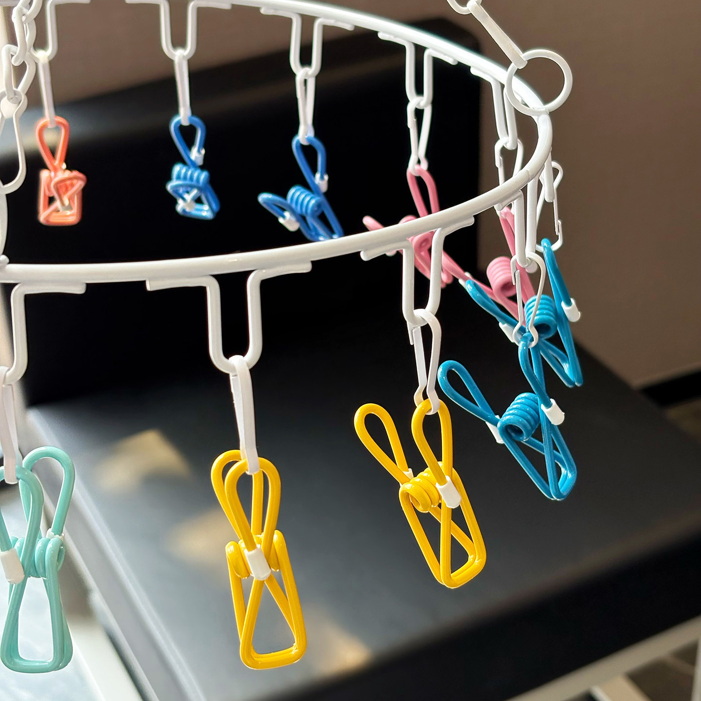 多巴胺彩虹色晒袜子架多夹子圆盘内衣挂钩架阳台防风晾衣架多功能,淘宝优惠券,粉丝福利购,淘宝优惠卷