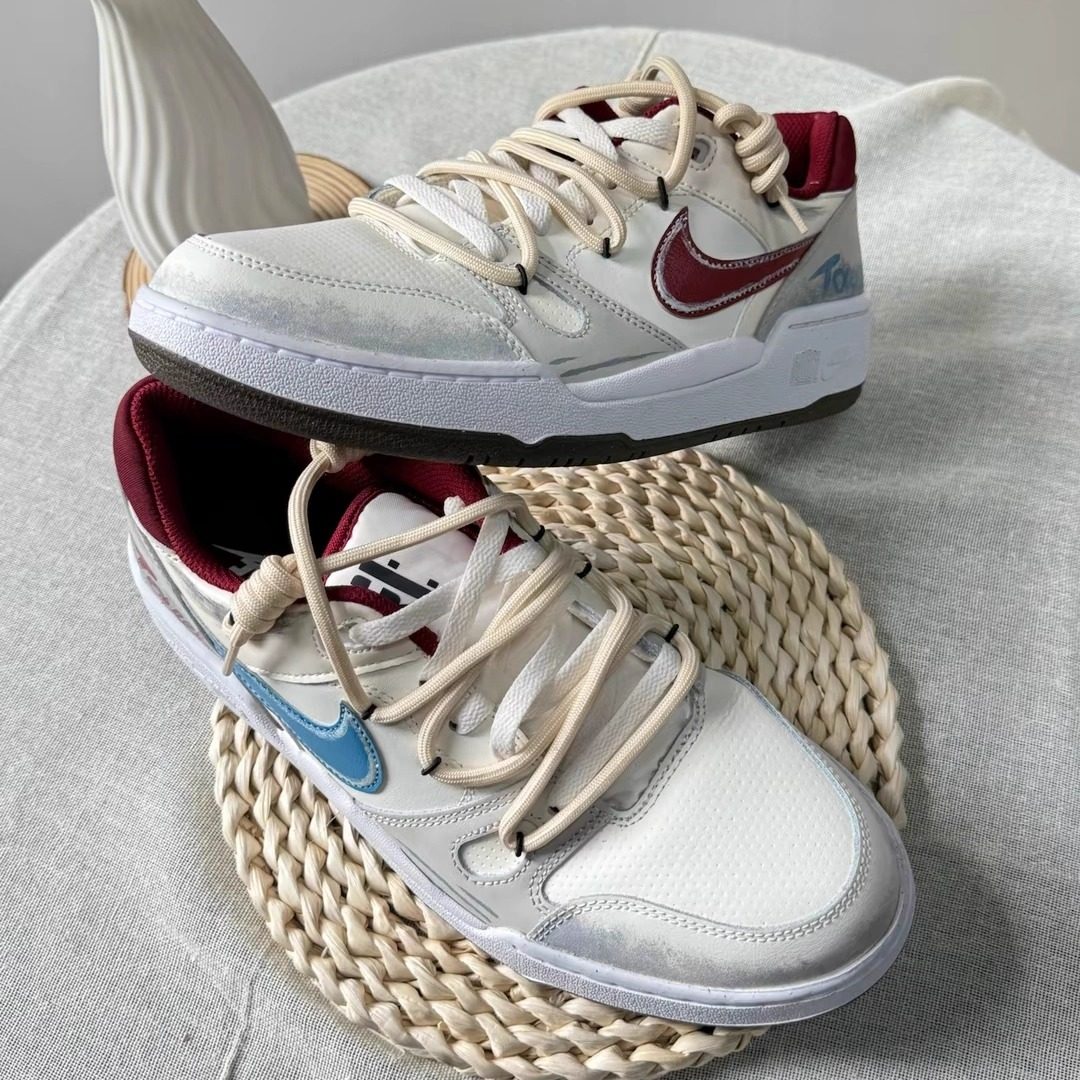 NIKE耐克【定制球鞋】Full Force 冰美式 手绘复古男子休闲板鞋,淘宝优惠券,粉丝福利购,淘宝优惠卷