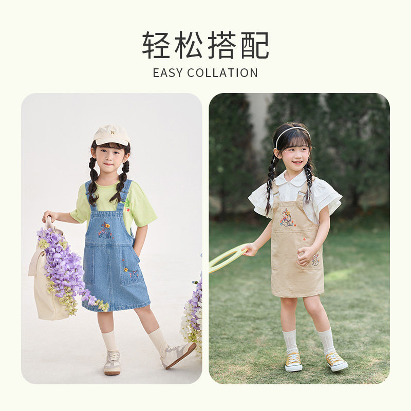 茵曼女童春季2023新款童装连衣裙 茵曼童装连衣裙
