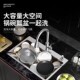 Kitchen sink 304 stainless steel hand-brushed thickened single-slot household wash basin dish sink pool under counter basin