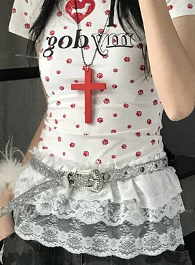 白色蕾丝屁帘女春夏高级感叠穿显瘦遮臀裙帘半身裙配牛仔裤屁帘女