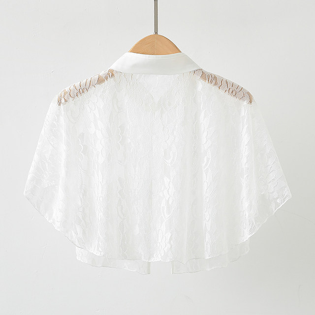 Lace shawl ສໍາລັບແມ່ຍິງໃນຊ່ວງລຶະເບິ່ງຮ້ອນທີ່ມີ skirt suspender ແລະ cardigan 2026 ເຄື່ອງນຸ່ງປ້ອງກັນແສງແດດໃຫມ່ gauze chiffon top