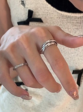 小众设计感多层金属缠绕戒指女高级感个性时尚百搭气质指环戒子