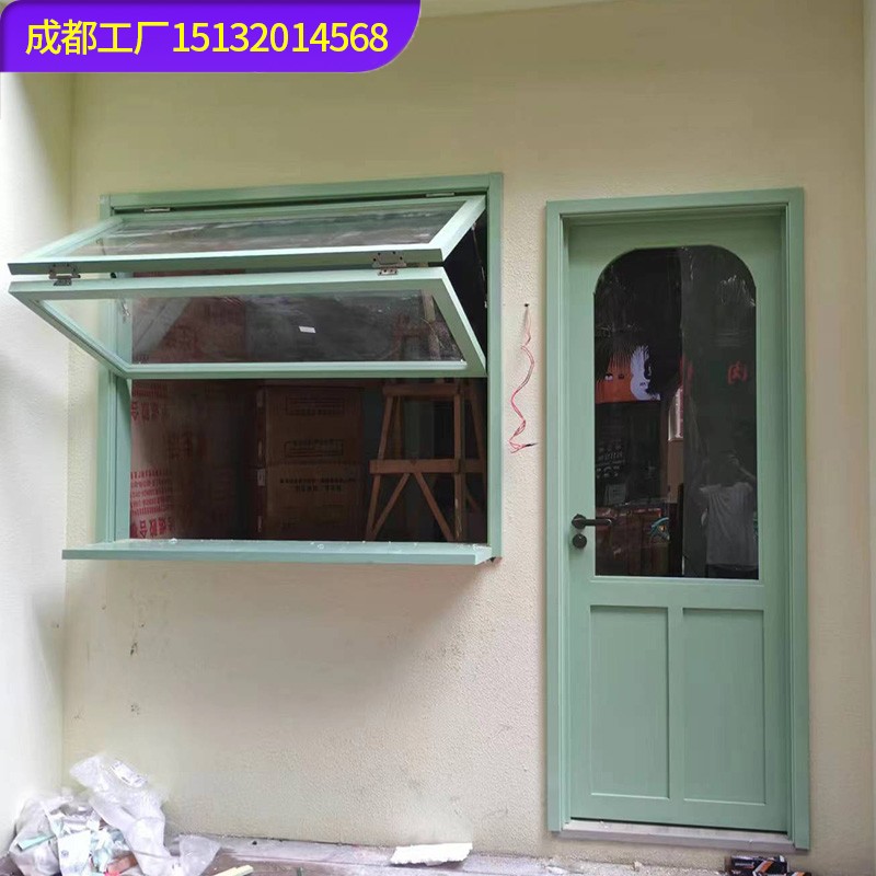 实木门窗上下折叠窗咖啡店小而美饭店餐厅面馆馄饨商用原木风门窗 - 图3