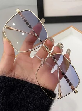 欧美风跨境金属框太阳镜韩版大框显瘦街拍网红款太阳眼镜开车墨镜