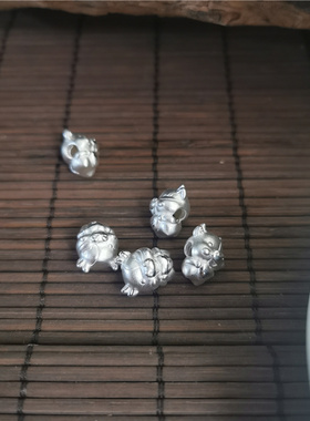 足银五福牛十二生肖配饰红绳手链