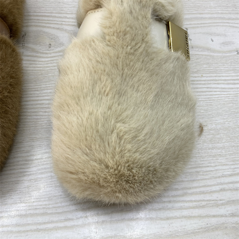 毛毛鞋勃肯鞋女外穿2025冬季新款加绒保暖小香风包头豆豆棉鞋女鞋 - 图2