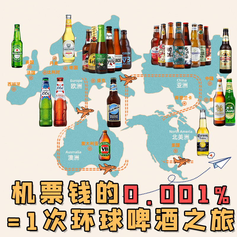 全球6瓶精酿啤酒比利时进口啤酒白啤/罗斯福/白熊/1664/ipa世涛 - 图2