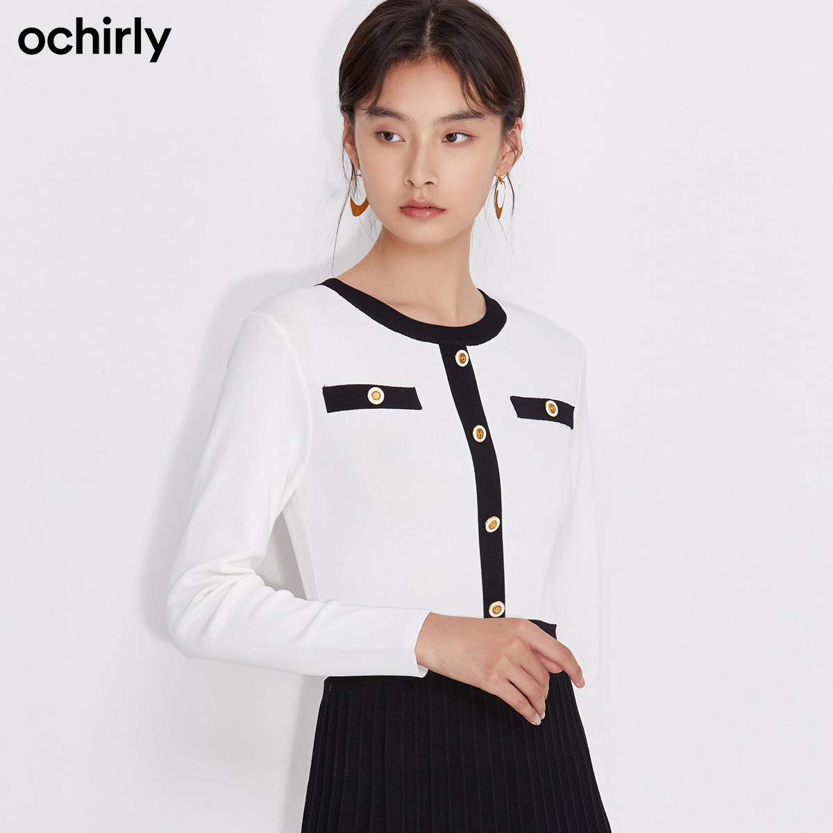 ochirly欧时力春季新品复古连衣裙 ochirly连衣裙