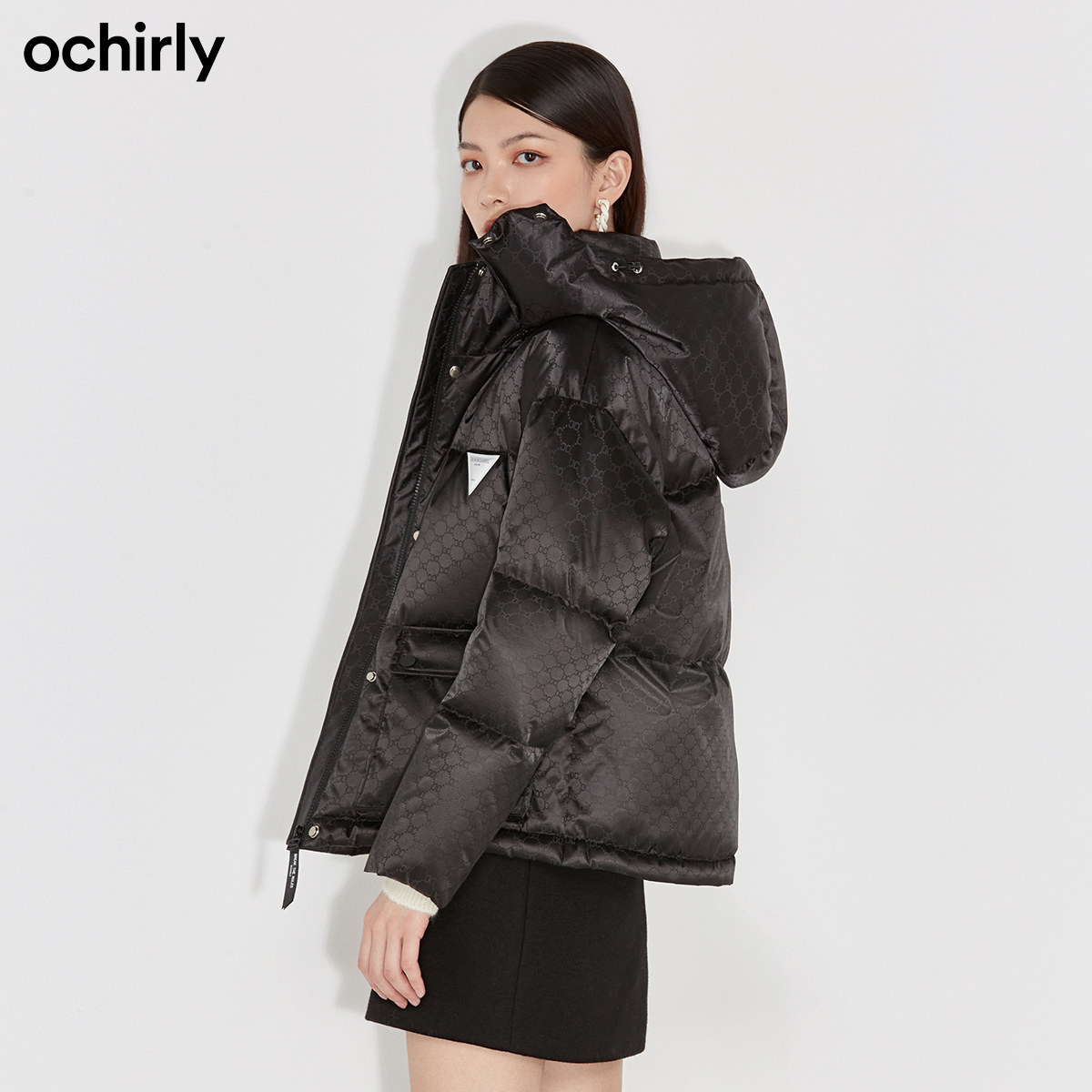 黑标系列欧时力2021新款提花羽绒服 ochirly羽绒服