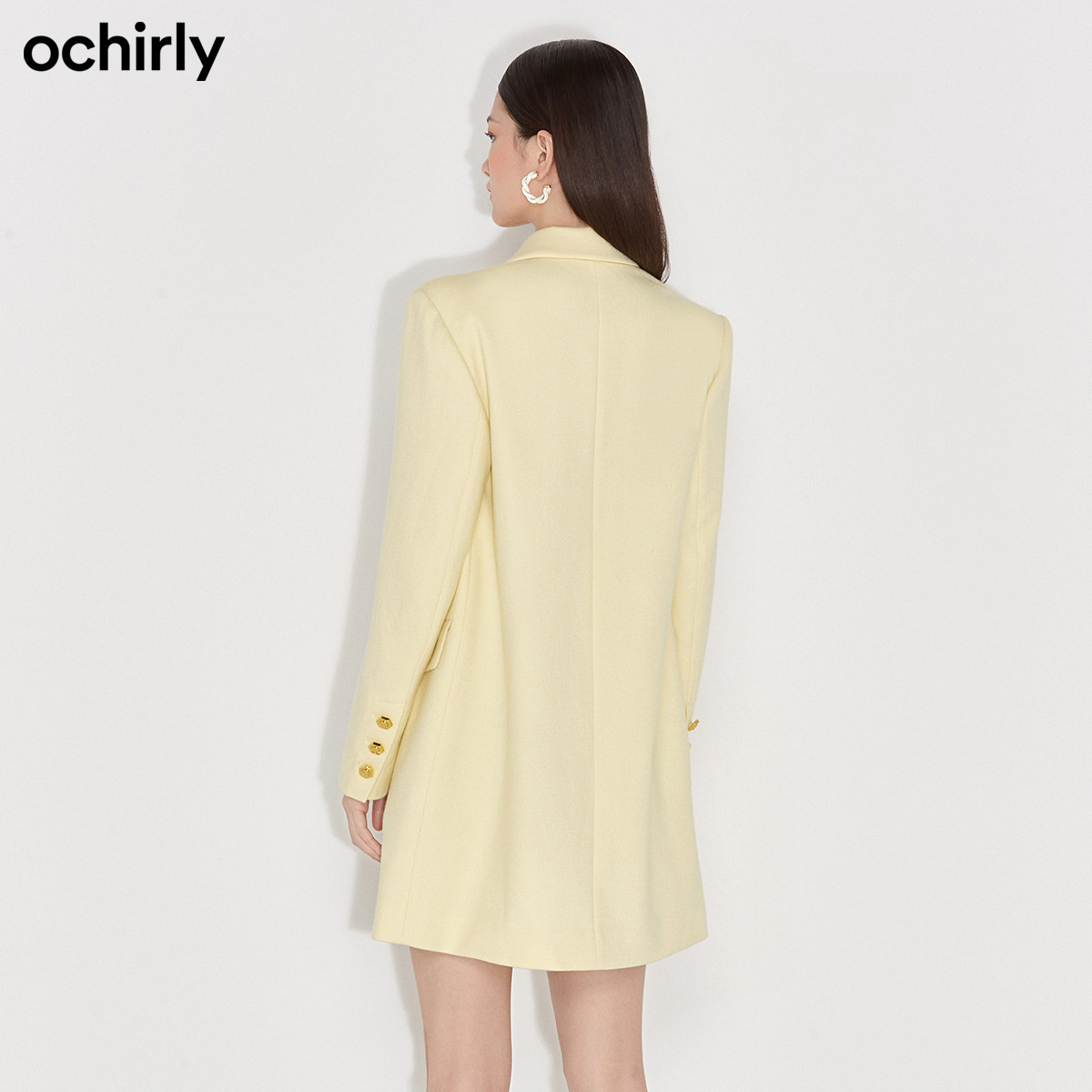 2件9折欧时力2021新款冬装毛呢大衣 ochirly毛呢外套