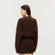 OCHIRLY off-the-shoulder collar woolen dress