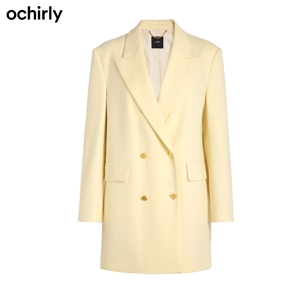 2件9折欧时力2021新款冬装毛呢大衣 ochirly毛呢外套