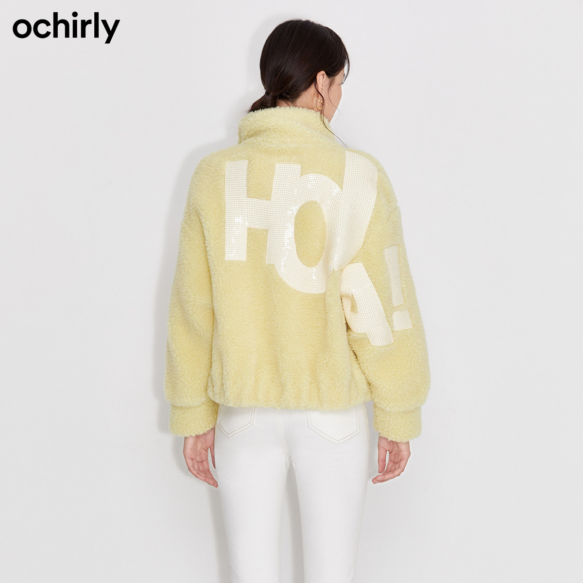 2件9折欧时力2022新款春装羊毛字母 ochirly短外套