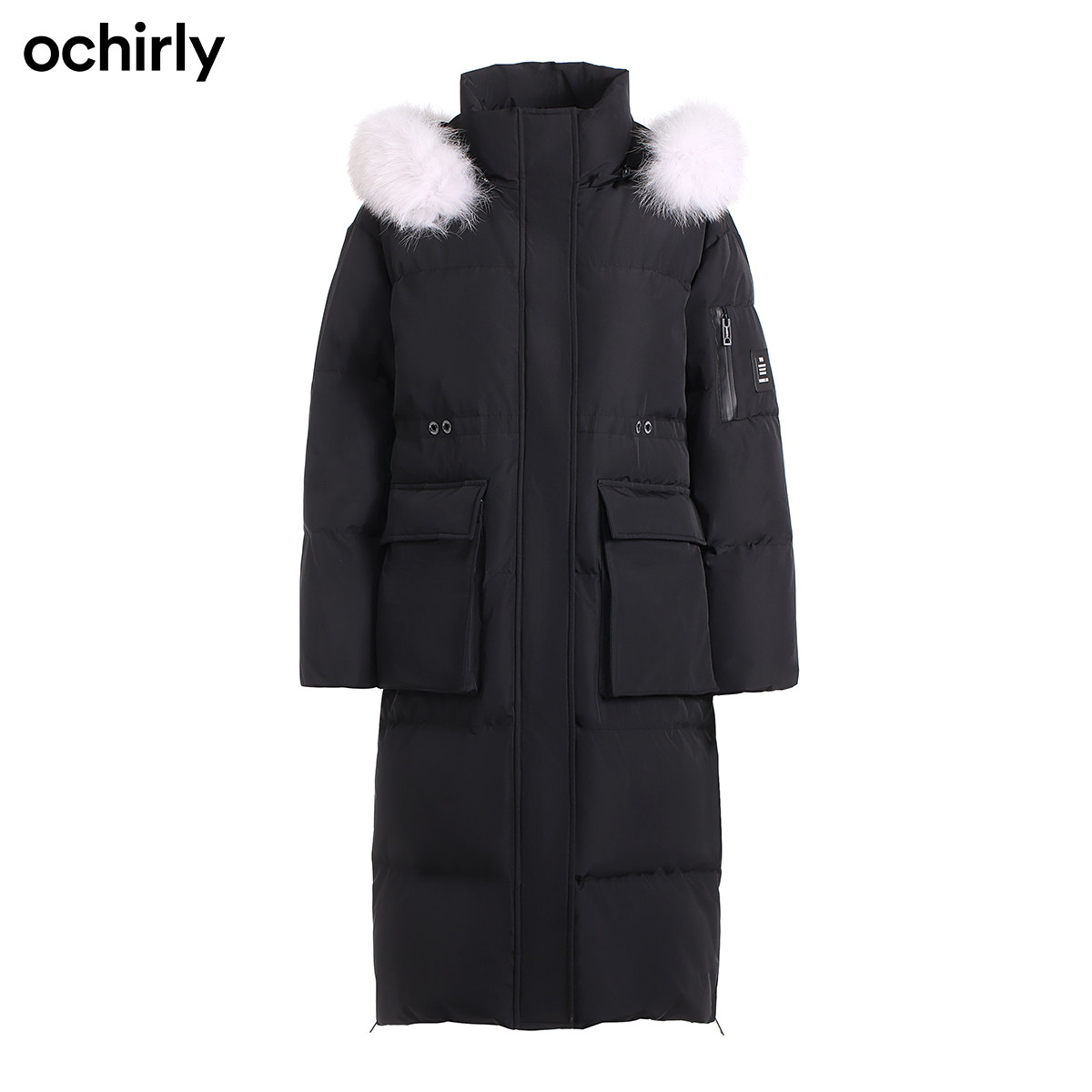 欧时力2021新款狐狸毛领长款羽绒服 ochirly羽绒服