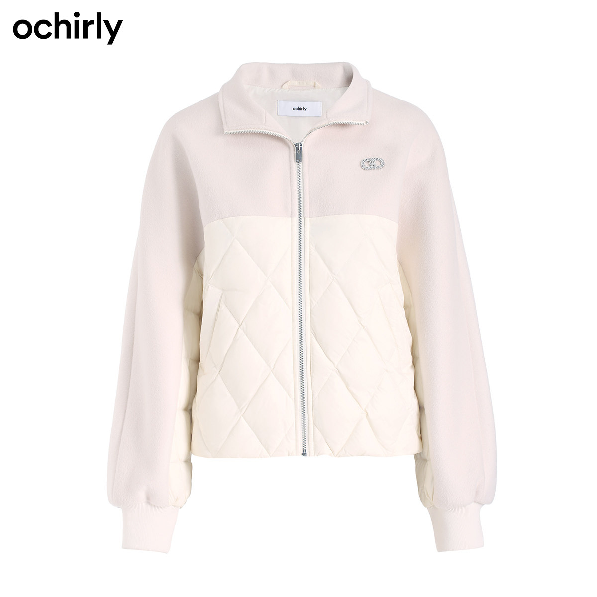 【3件8折】欧时力2021新款秋冬菱格 ochirly棉衣/棉服