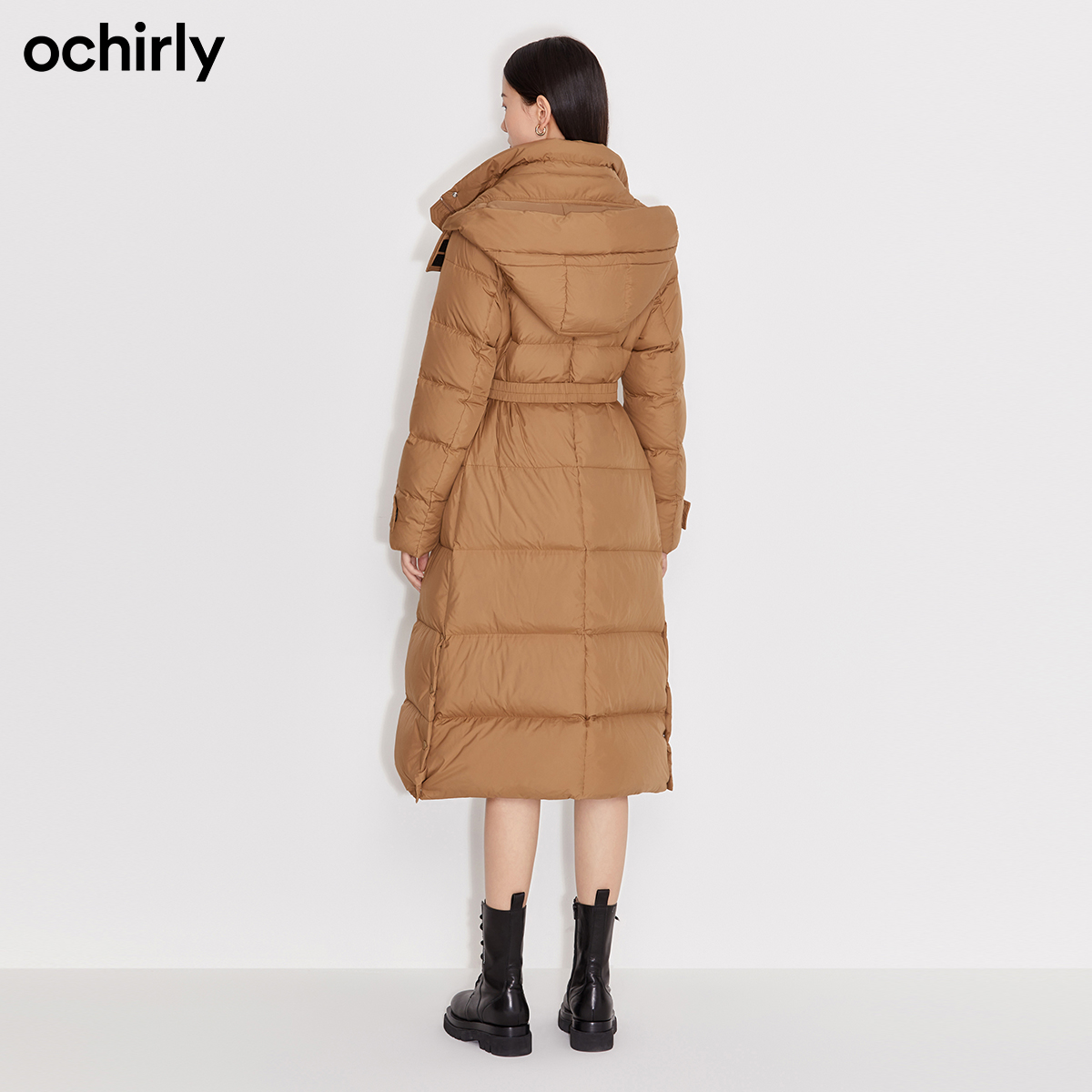 2件9折欧时力冬季新品配腰带羽绒服 ochirly羽绒服