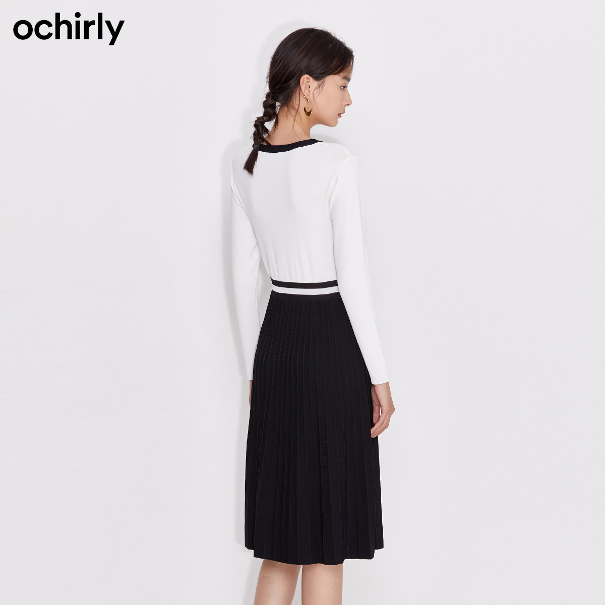 ochirly欧时力春季新品复古连衣裙 ochirly连衣裙