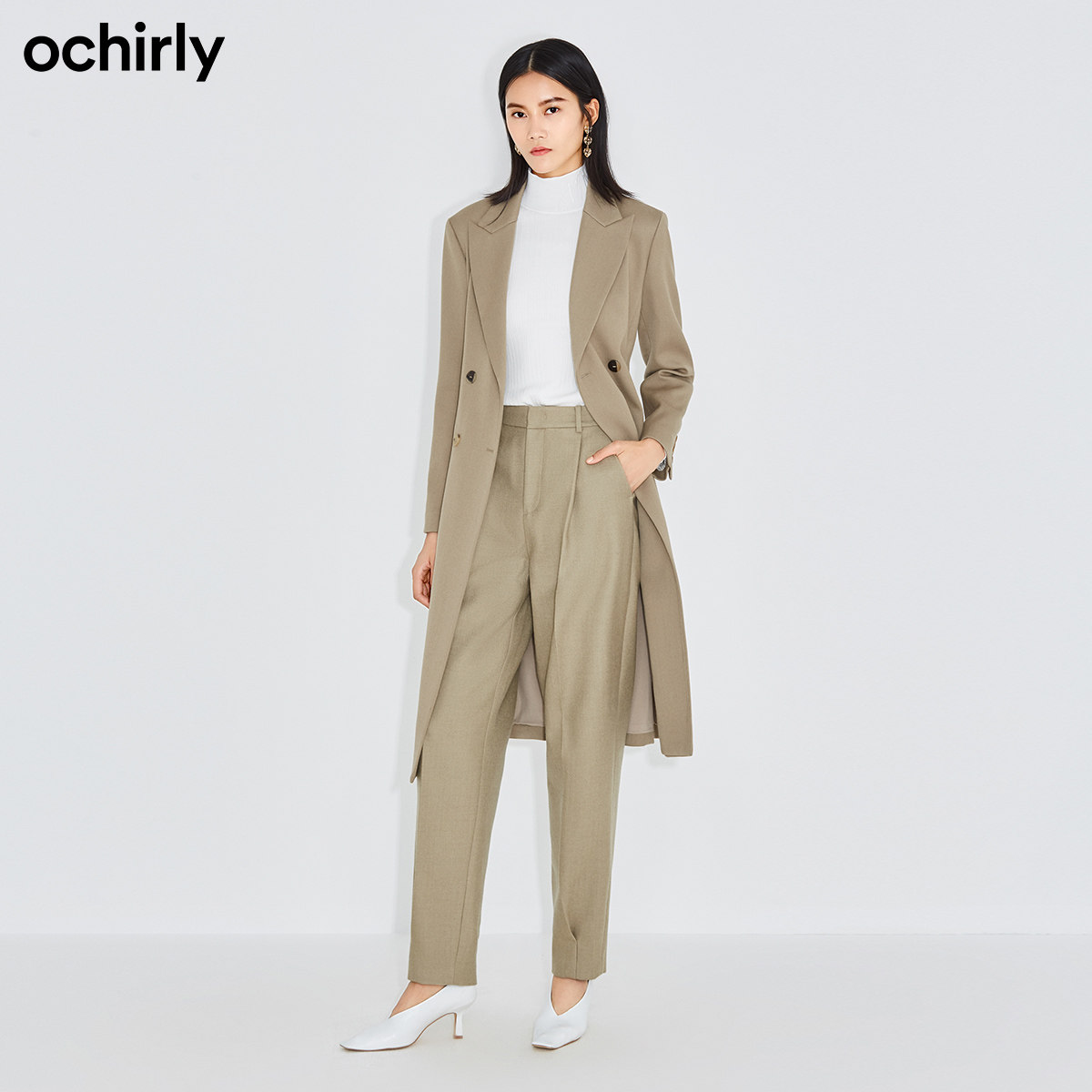 黑标系列欧时力2021新款春装女风衣 ochirly风衣