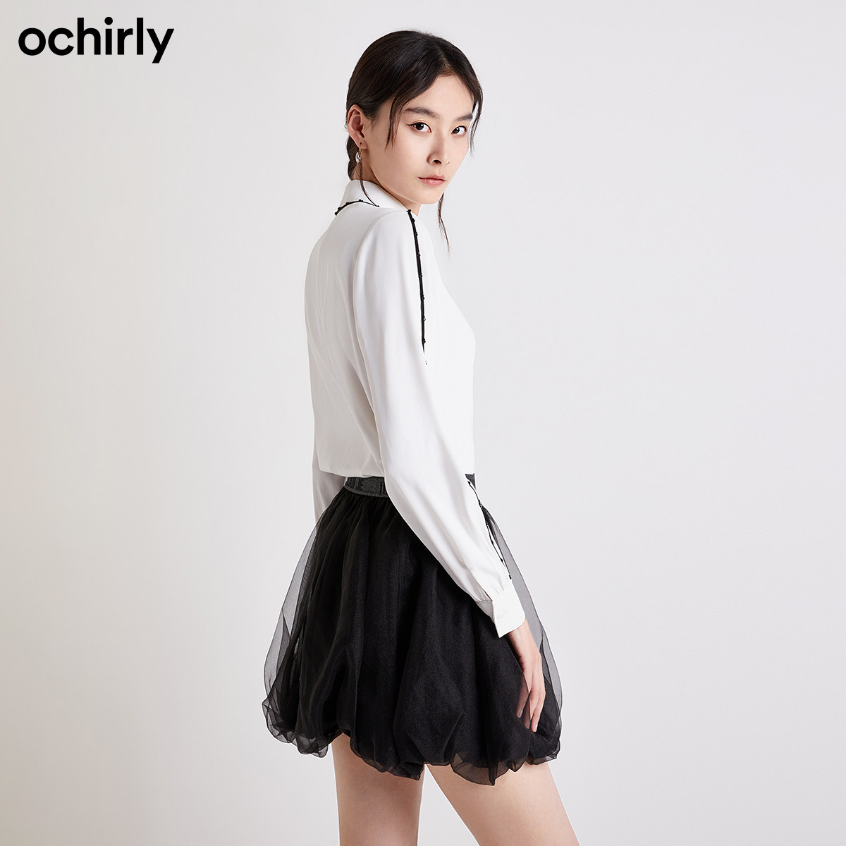 【2件9折】欧时力2022新款秋装女衬衫 ochirly衬衫