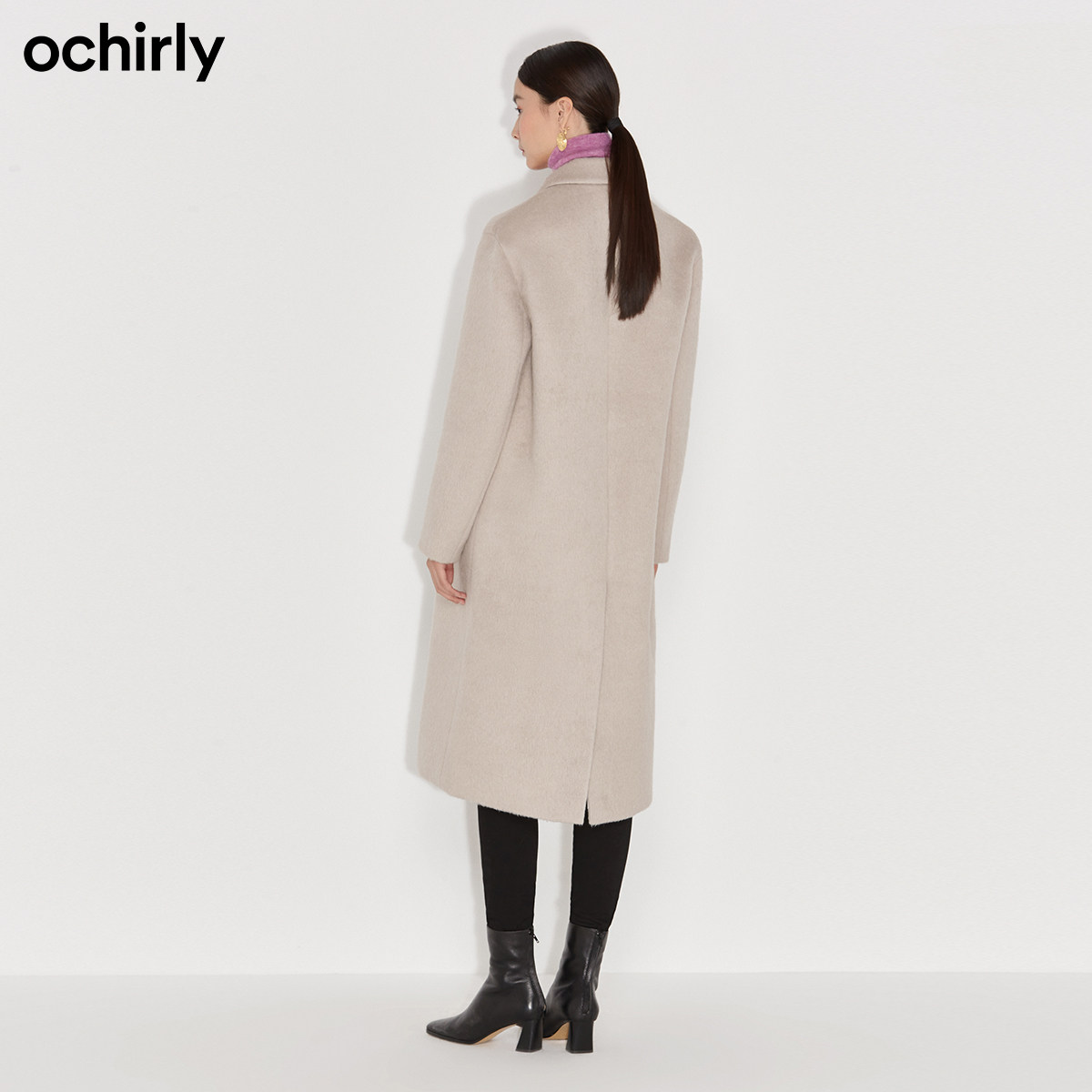2件9折欧时力2021新款羊毛女呢大衣 ochirly毛呢外套