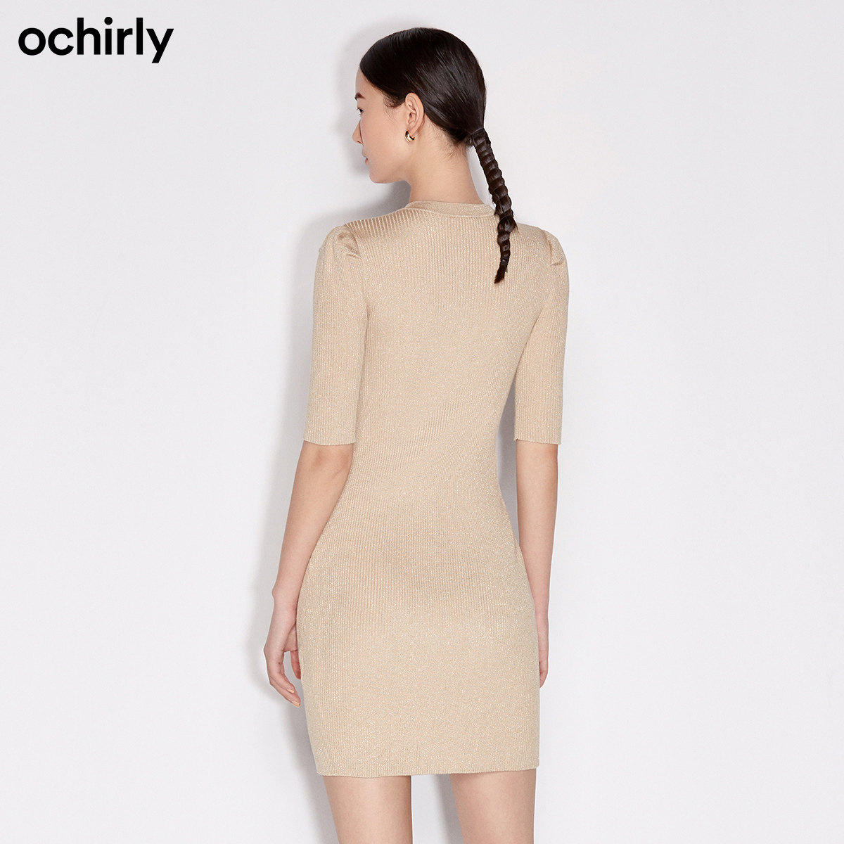ochirly欧时力早秋新品金线连衣裙 ochirly连衣裙