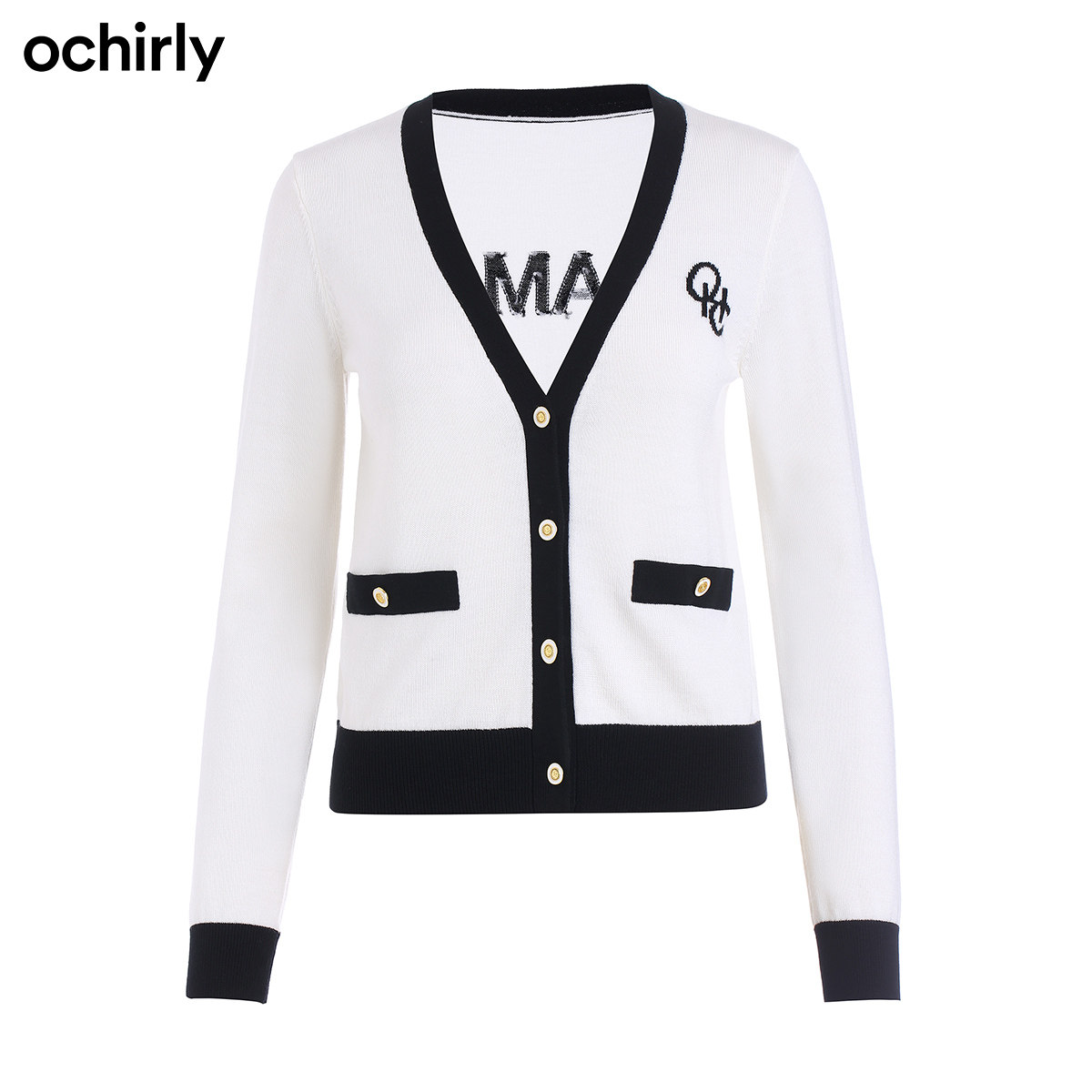 黑标系列欧时力新款春装小香风开衫 ochirly毛针织衫