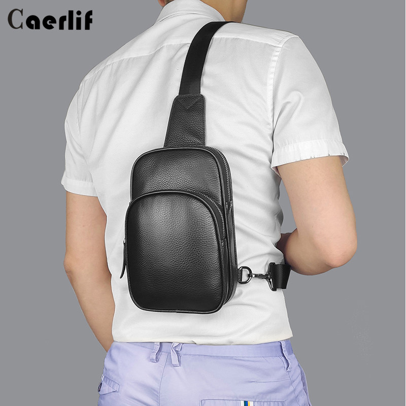 春夏新款真皮胸包男士潮牌牛皮胸前包斜挎包休闲手机包女小包背包,淘宝优惠券,粉丝福利购,淘宝优惠卷