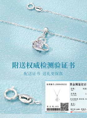 永恒之心925纯银爱心项链女设计感生日送闺蜜朋友女友礼物锁骨链