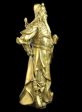 纯铜关公摆件招财家居装饰品