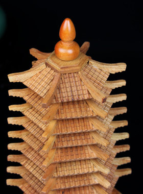 桃木文昌塔摆件九层大小号文昌塔摆件家居书房桌面饰品