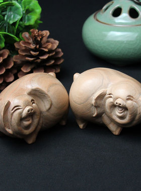 桃木摆件风水生肖猪
