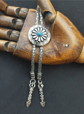 复古款毛衣链方佑金属皮绳配饰男