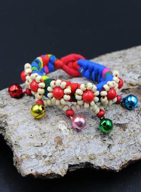 云南民族风铃铛布艺舞蹈五彩绳