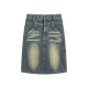 Mid skirt denim skirt