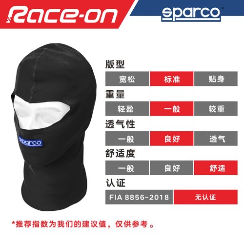 SPARCO  B-ROOKIE 入门级卡丁赛车头套 舒适纯棉材质 - 图1